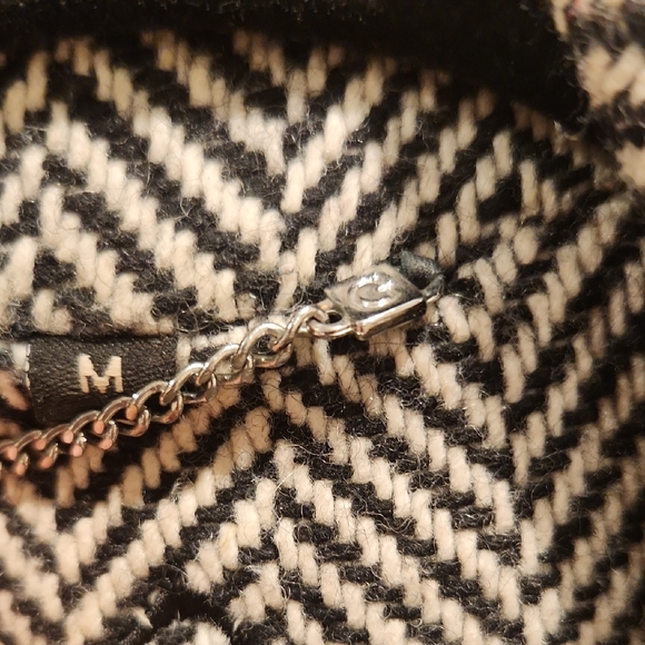 Guess Black and White Herringbone Trench Coat - Picture 3 of 16